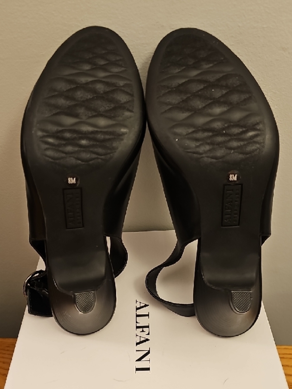 Alfani JASMYNEE Black Peep-Toe Slingback Heels Size 8 - Picture 5 of 8